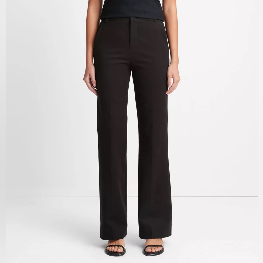 Vince Stretch-Cotton Boot-Cut Trouser in Black